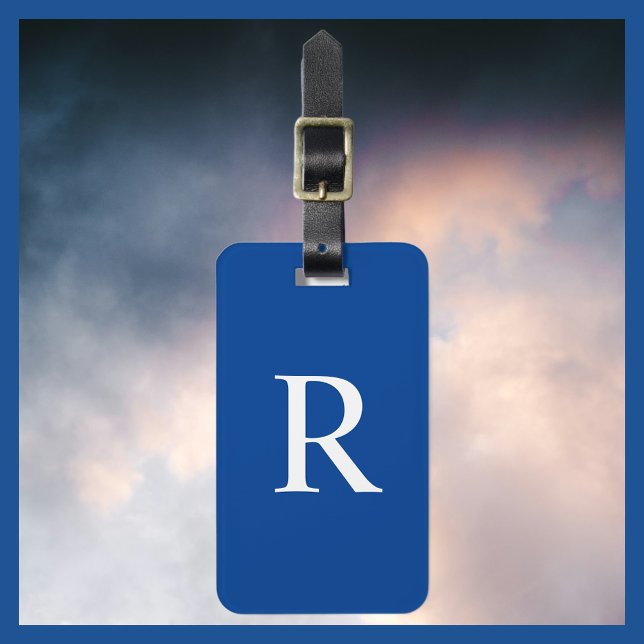 WÄHLEN SIE IHRE FARBE- ODER Dunkelblaue Monogramm- Gepäckanhänger (Von Creator hochgeladen)