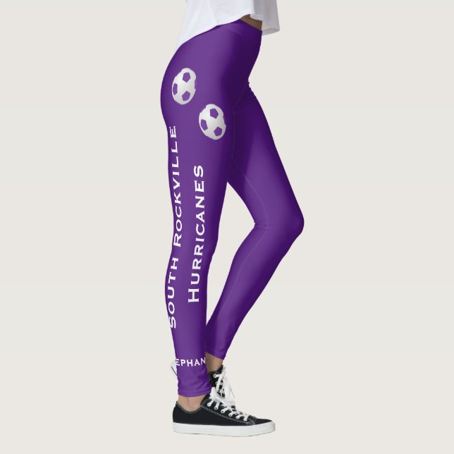 WÄHLEN SIE IHRE FARBE- ODER Lila Fußballmannschaft Leggings (Rechts)