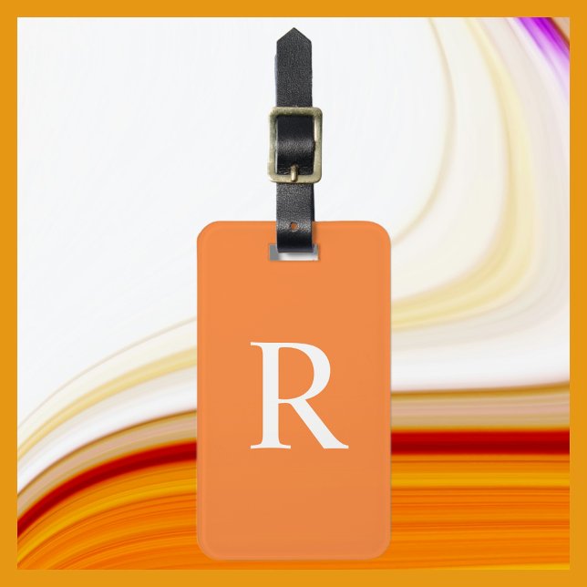 WÄHLEN SIE IHRE FARBE ODER Orangefarbene Monogramm Gepäckanhänger (Von Creator hochgeladen)