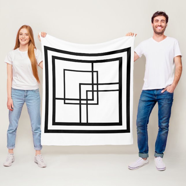 Wählen Sie Ihre Farbe, Schwarz, Weiß, Ihr Muster. Fleecedecke (Beispiel)