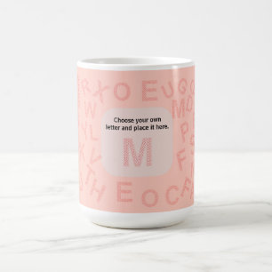 Wählen Sie Ihren eigenen Buchstaben und setzen Sie Kaffeetasse