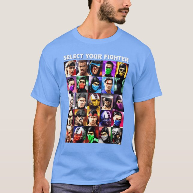 Wählen Sie Ihren Kämpfer UMK3 Mortal Kombat BlackN T-Shirt (Vorderseite)