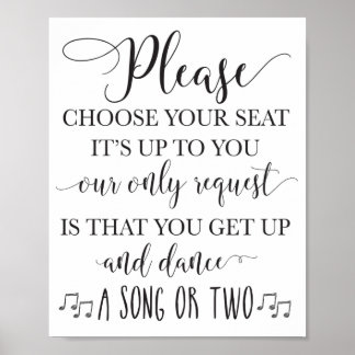 Wählen Sie Ihren Sitzplatz aus und gehen Sie auf u Poster