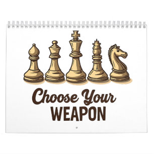 Wählen Sie Ihren Weapon Funny Schach Pieces Player Kalender