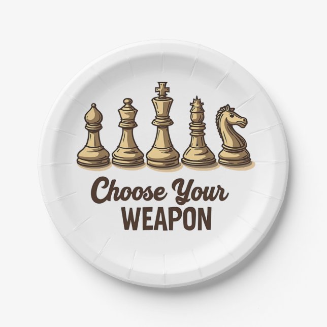 Wählen Sie Ihren Weapon Funny Schach Pieces Player Pappteller (Vorderseite)