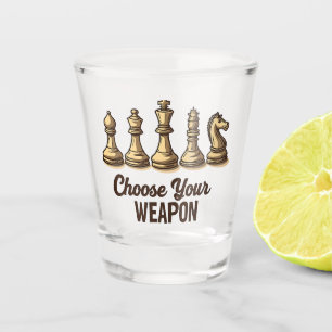 Wählen Sie Ihren Weapon Funny Schach Pieces Player Schnapsglas