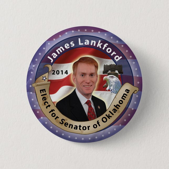 Wählen Sie James Lankford für Senator von Oklahoma Button (Vorderseite)