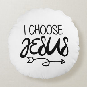 Wählen Sie Jesus Art Gospel Grafik Christlich Art Rundes Kissen