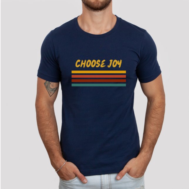 Wählen Sie Joy Bible Verse Farbenfrohe Retro Chris T-Shirt (Von Creator hochgeladen)