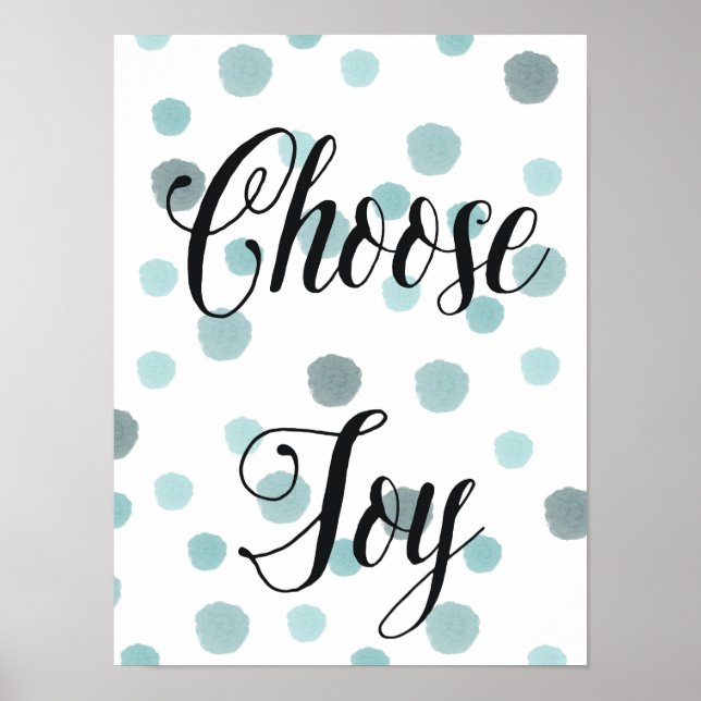 Wählen Sie Joy Blue Watercolor Dots aus Poster (Vorne)