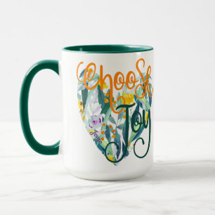 Wählen Sie Joy Floral Heart Name Tasse