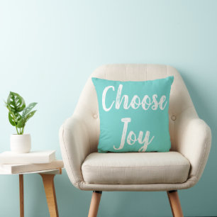 Wählen Sie Joy Modern Script Throw Pillow Kissen