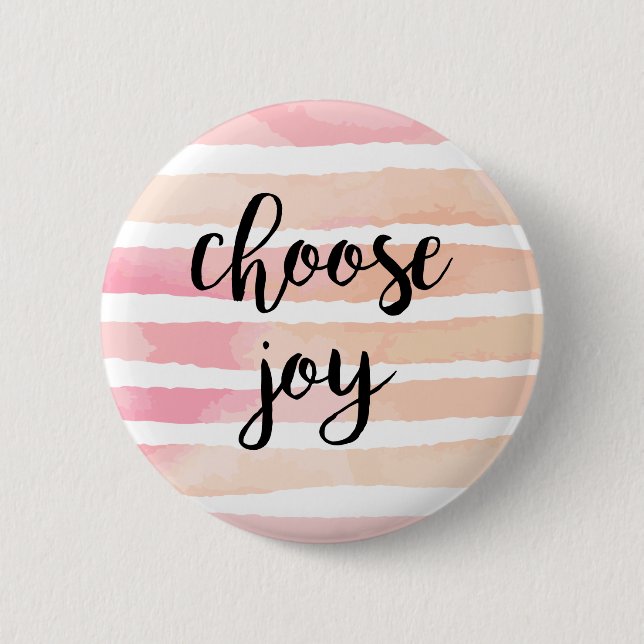 Wählen Sie Joy Pink Watercolor Wash Positives Zita Button (Vorderseite)