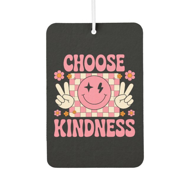 Wählen Sie Kindness - florale Inspiration (2) Autolufterfrischer (Vorderseite)