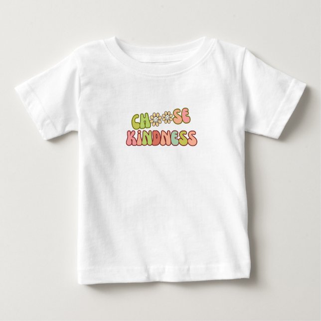 Wählen Sie Kindness - Niedlich Retro Baby Bodysuit Baby T-shirt (Vorderseite)