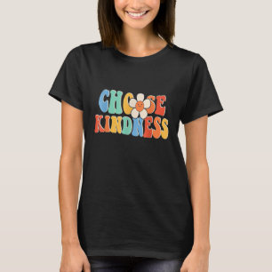 Wählen Sie Kindness Retro Groovy Daisy Be Kind Ins T-Shirt
