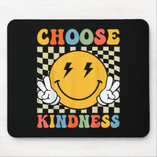 Wählen Sie Kindness Retro Groovy Sei nett Inspirat Mousepad
