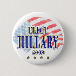 Wählen Sie Knopf Hillary 2008 Button