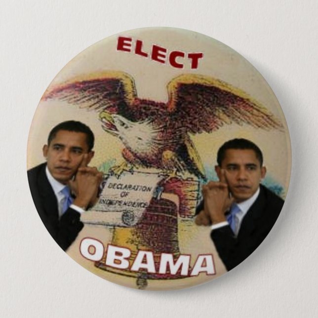 Wählen Sie Knopf Obama Liberty Bell 4-Inch Button (Vorderseite)