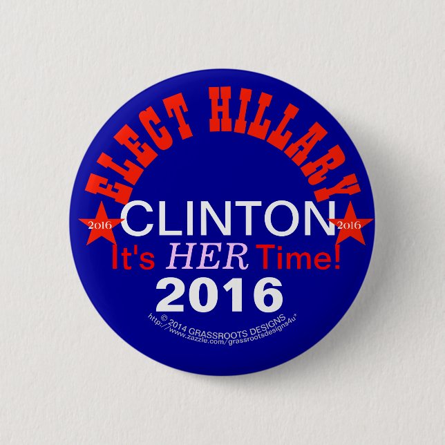 Wählen Sie Knöpfe 2016 Hillary Clintons Pinback Button (Vorderseite)