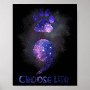 Wählen Sie Life Semicolon Cat Paw Suizidprävention Poster