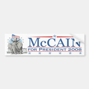 Wählen Sie McCain GOP-Elefanten 2008 Autoaufkleber