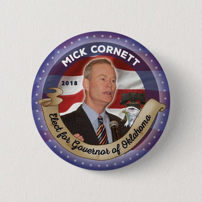 Wählen Sie Mick Cornett für Gouverneur von Button (Vorderseite)