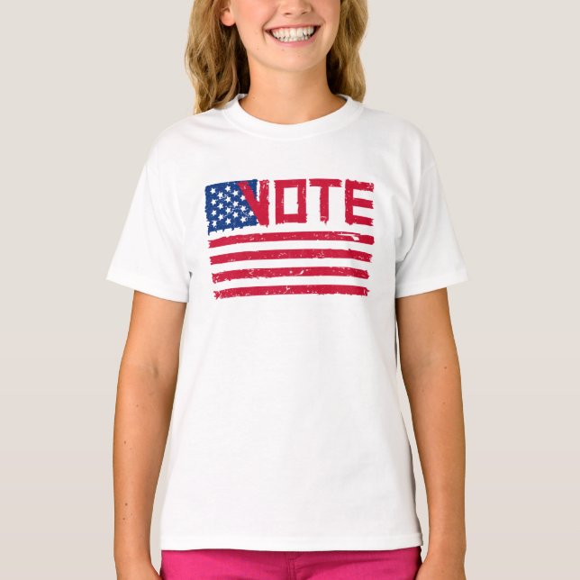 Wählen Sie mit US-Flagge. T-Shirt (Vorderseite)