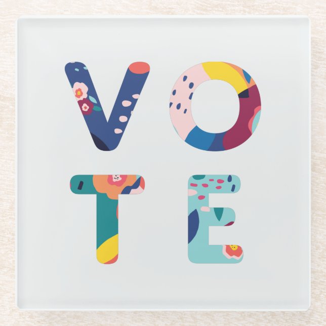 Wählen Sie Modernes Blumenmuster - mehrfarbiger Un Glasuntersetzer (Vorderseite)