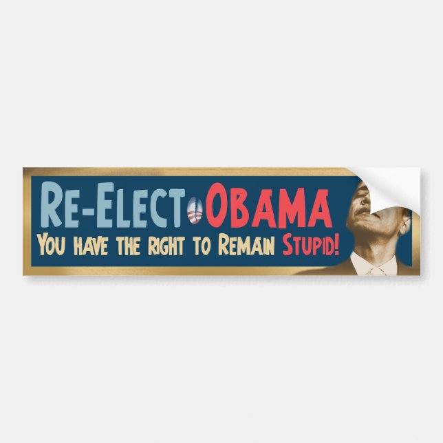 Wählen Sie Obama wieder, dumm! Autoaufkleber (Vorne)