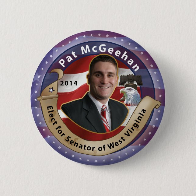 Wählen Sie Pat McGeehan für Senator von West Button (Vorderseite)