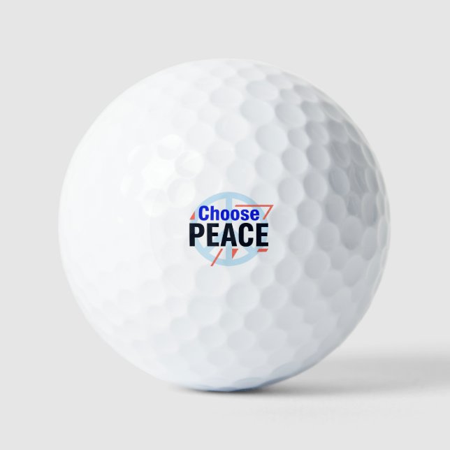 Wählen Sie Peace Bold Typography Golfball mit Mini (Vorderseite)