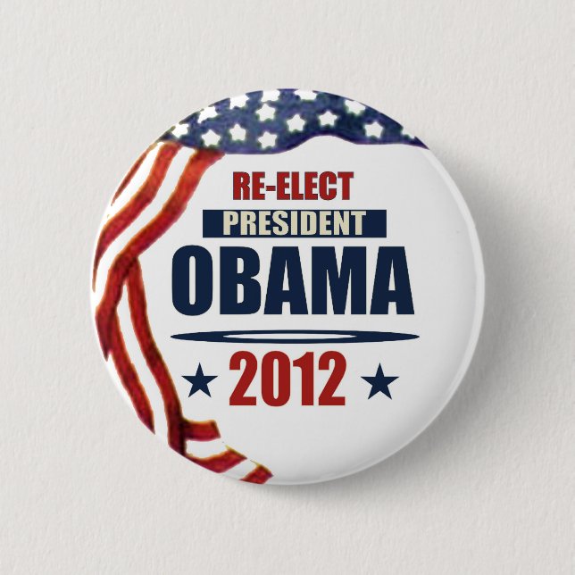 Wählen Sie Präsidenten Obama 2012 wieder Button (Vorderseite)
