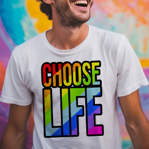 Wählen Sie Regenbogentext-Slogan-T - Shirt des