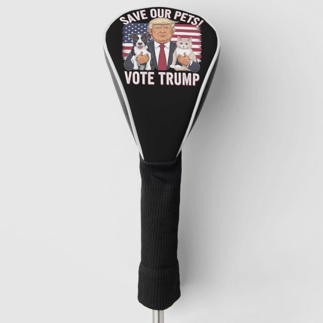 Wählen Sie Trump Rettete unsere Haustiere Katzen H Golf Headcover (Vorderseite)