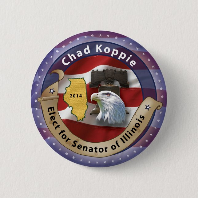 Wählen Sie Tschad Koppie für Senator von Illinois Button (Vorderseite)