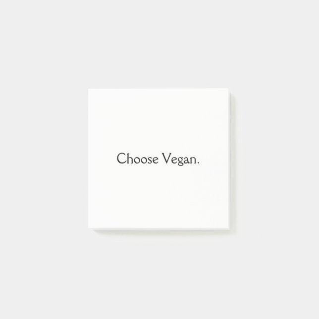 Wählen Sie veganes: Minimale Art Post-it Klebezettel (Vorderseite)