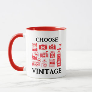 Wählen Sie Vintage Retro-Kamera-Collage Tasse