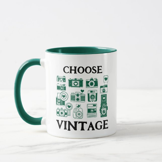 Wählen Sie Vintage Retro-Kamerakollektion aus. Tasse (Links)