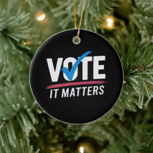 Wählen Sie Wahl 2024 Wähler Demokrat Politik  Keramik Ornament