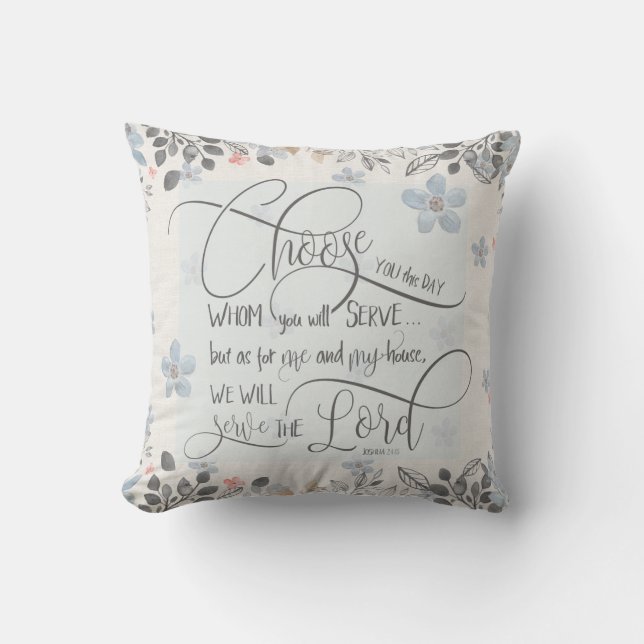 Wählen Sie, wem Sie dienen - Joshua-24:15 Kissen (Vorderseite)