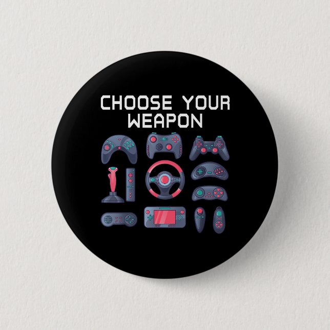 Wählen Sie Zitat über Waffe Männer Novelty Video G Button (Vorderseite)