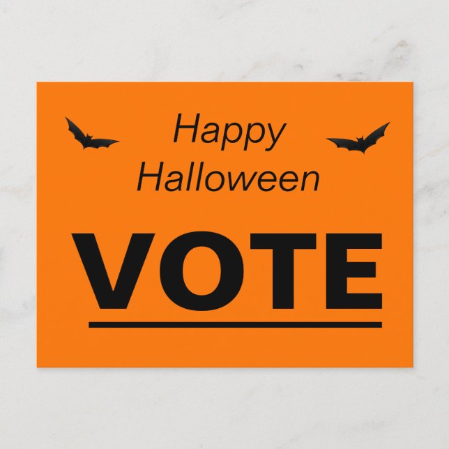 Wahlentscheidung Orangefarbene schwarze Halloween- Postkarte (Vorderseite)