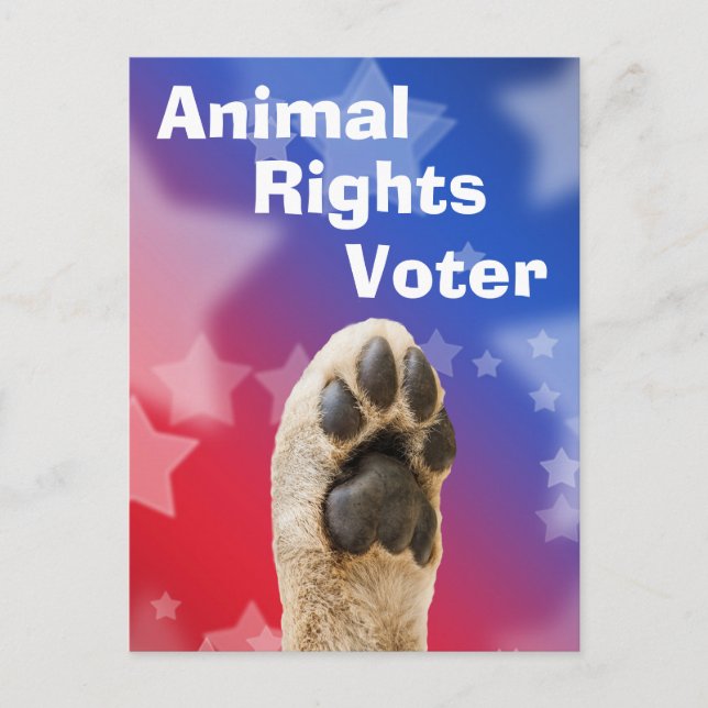 Wähler für Tierrechte Postkarte (Vorderseite)