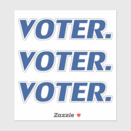 "Wähler" Primär blaue Buchstaben - 3 Aufkleber pro