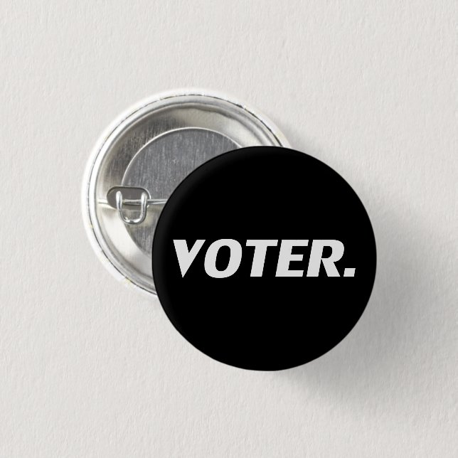 "Wähler" Schwarz-weiß - Button (Vorne & Hinten)