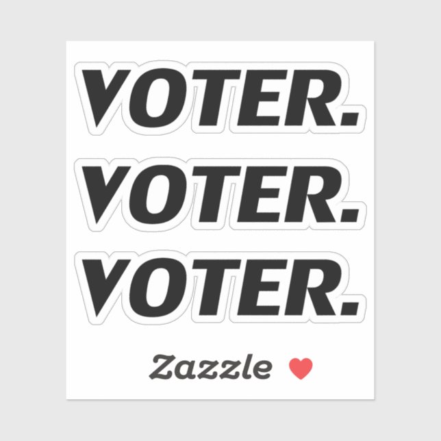 "Wähler" Schwarze Briefe - Aufkleber (Blatt)