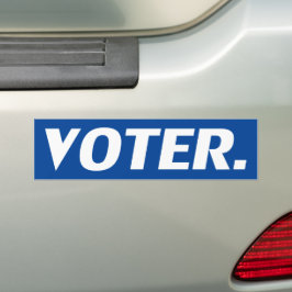 "Wähler", weiße Buchstaben, blauer Hintergrund Autoaufkleber