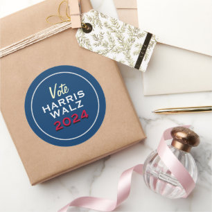 Wahlkampagne 2024: Vote HARRIS WALZ Runder Aufkleber