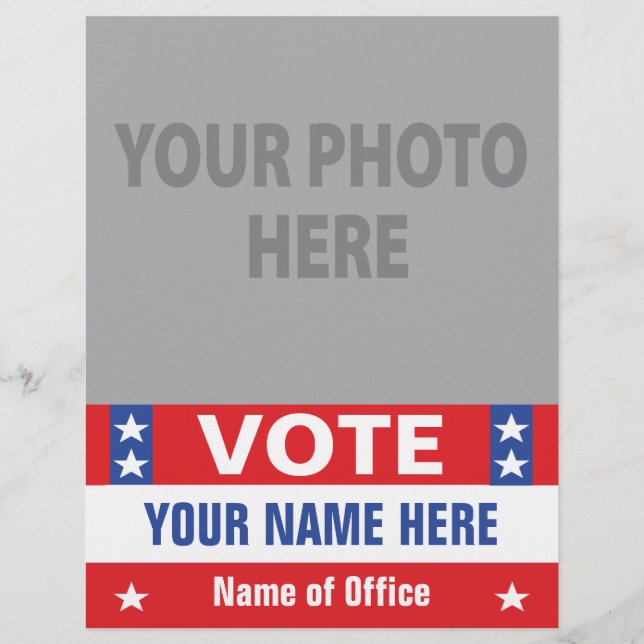 Wahlkampagne Rot-blaue Sterne Flyer (Vorne)